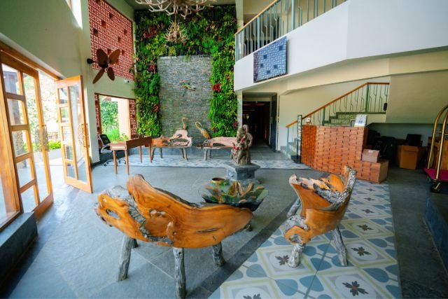 Aerial view of Foresta resort with greenery